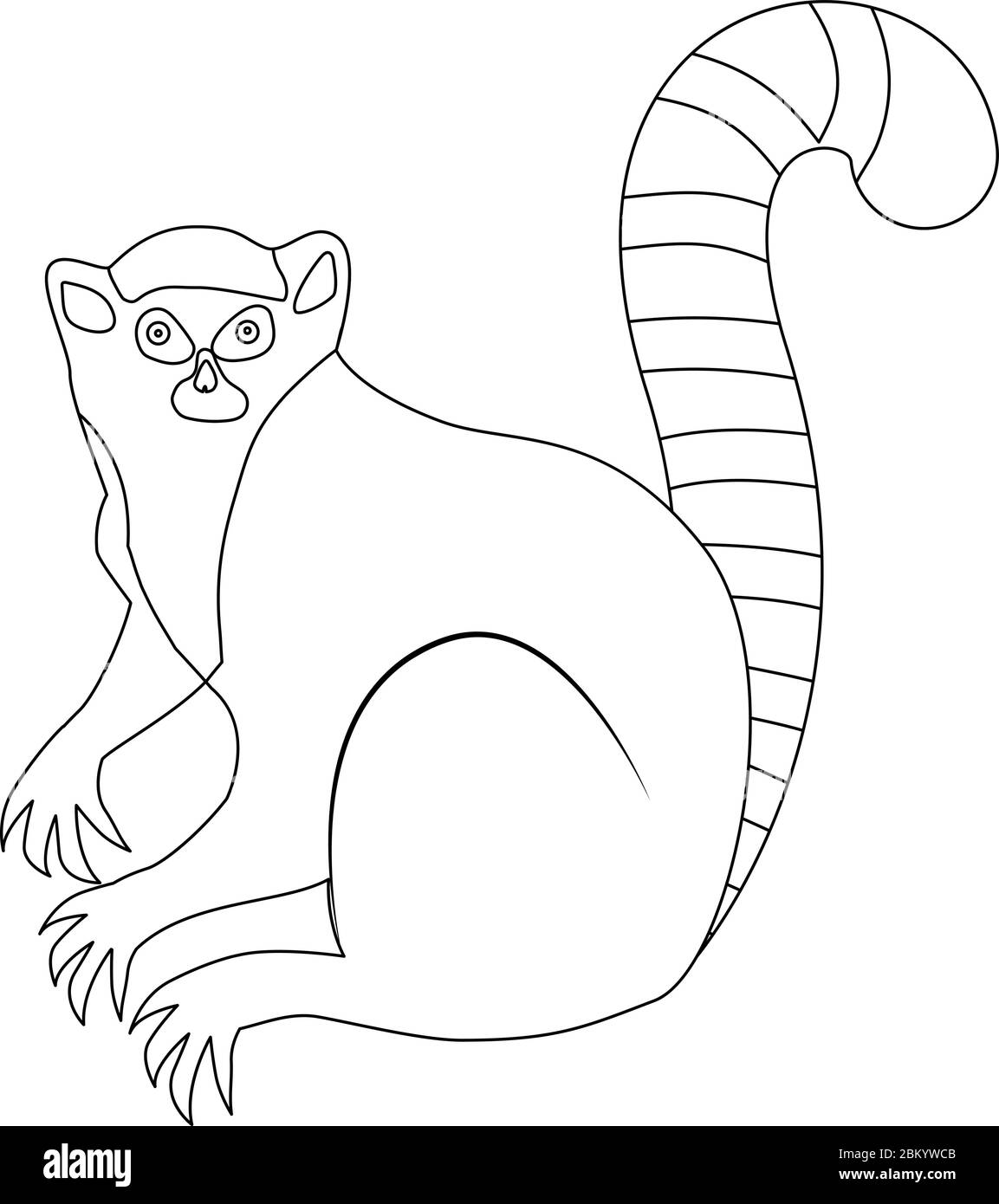 Lemur outline drawing coloring book vector illustration of an animal flat style isolated on white stock vector image art