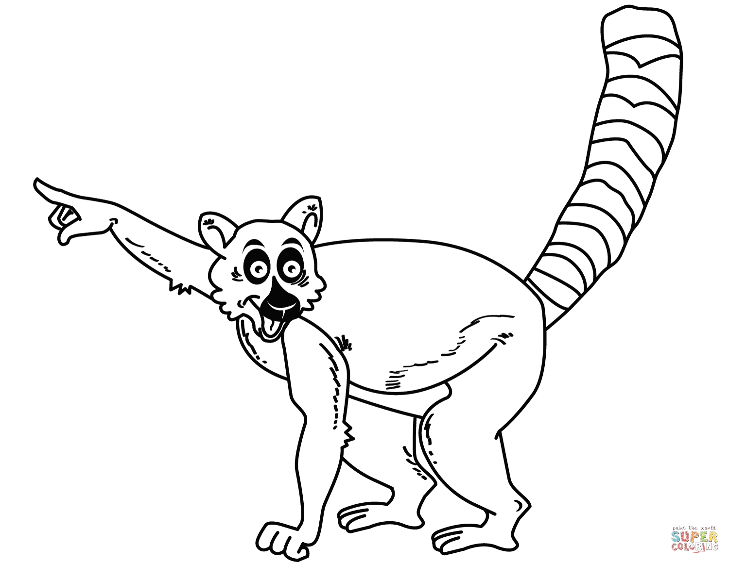 Cartoon lemur coloring page free printable coloring pages