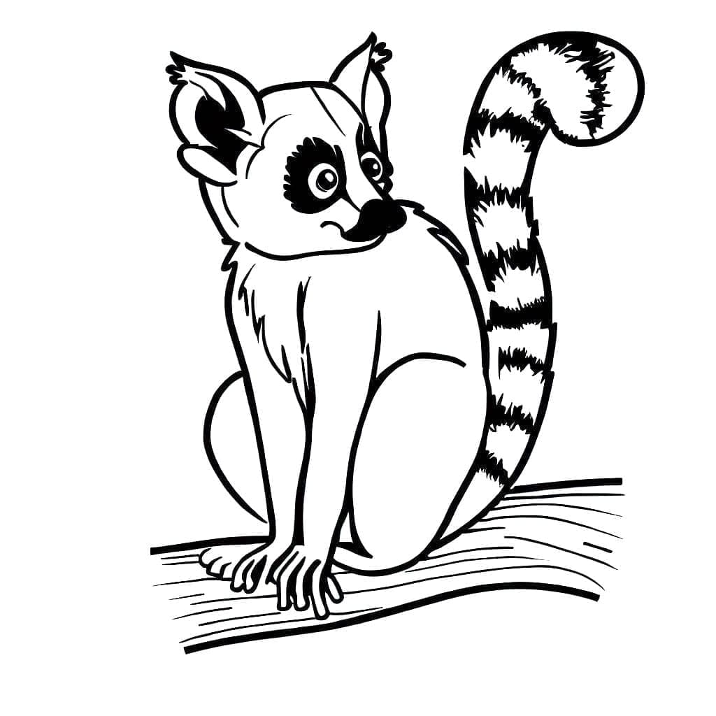 Lemur on a branch coloring page