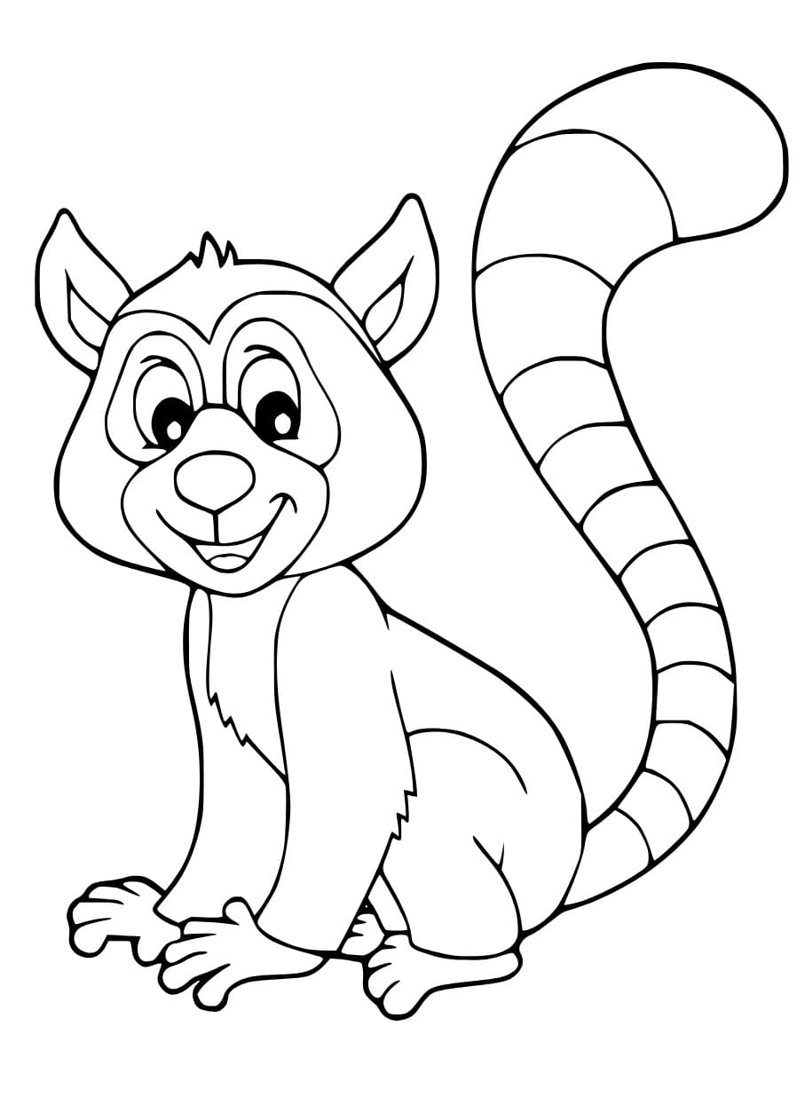 Printable lemur coloring page