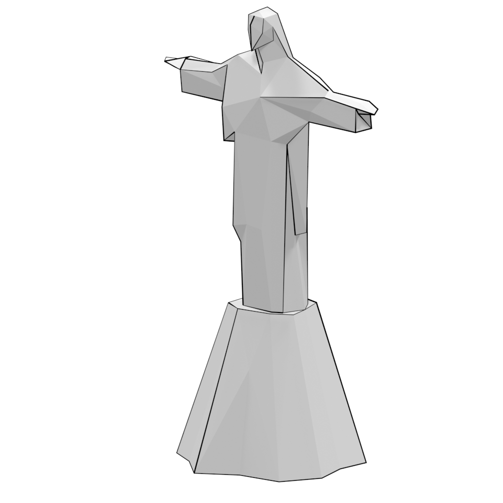 D papercraft model of statue of christ the redeemer in rio de janeiro free printable papercraft templates