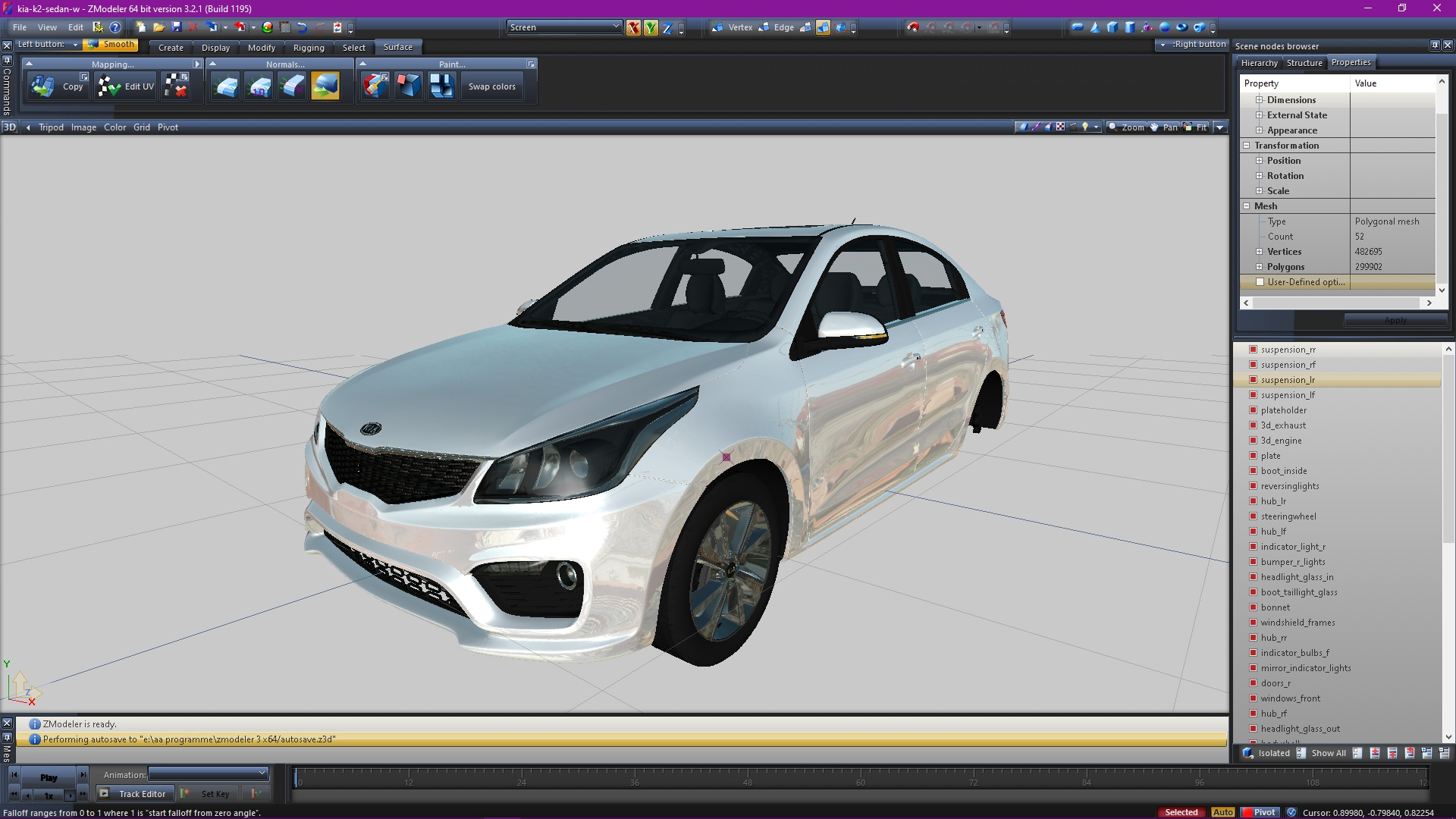 Kia rio k sedan dev mod zd blend obj fbx dae