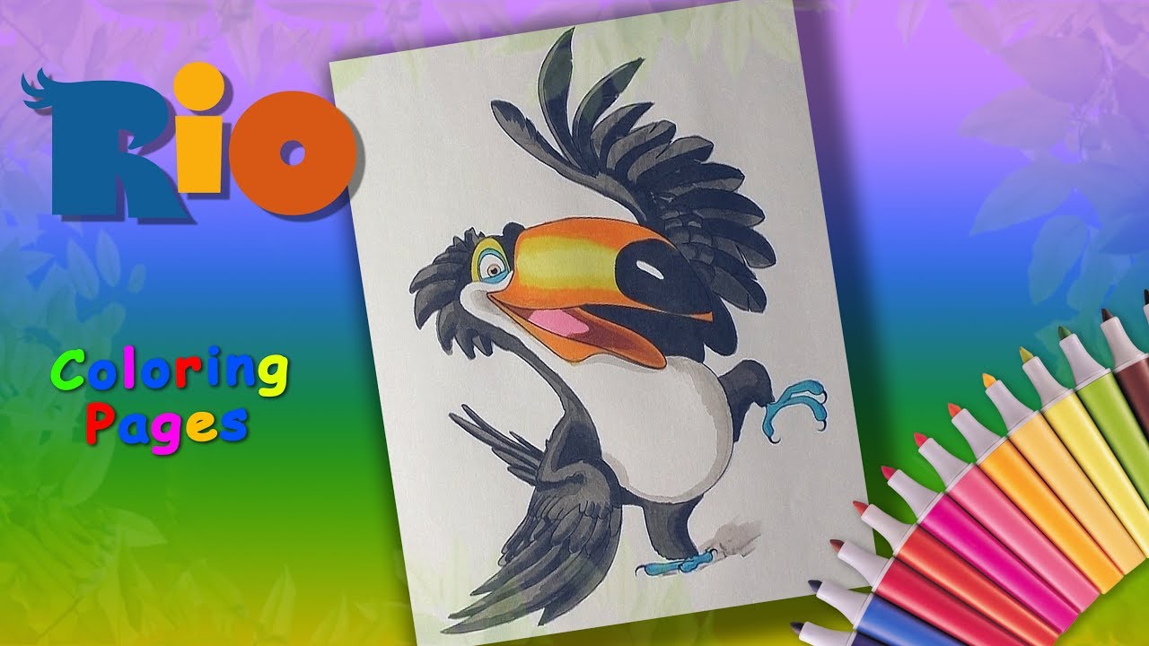 Rio coloring book toucan rafael coloring pages for kids