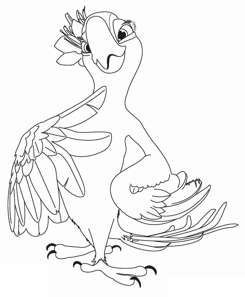 Jewel from cartoon rio coloring page