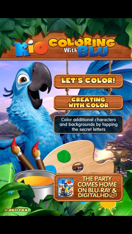 Rio the movie coloring with blu by fox mobile entertainment inc