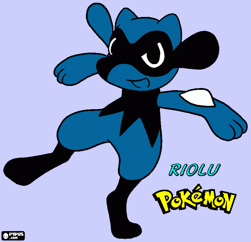 Riolu coloring page printable riolu