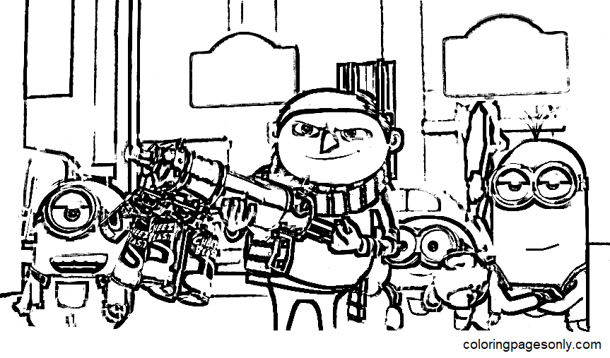 Minions the rise of gru coloring pages printable for free download