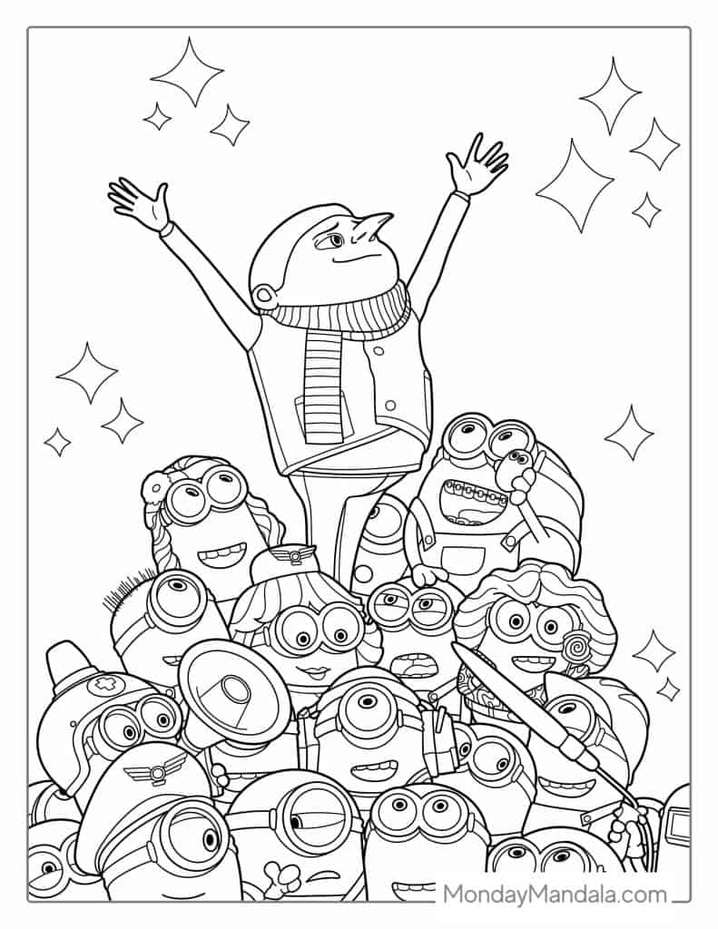 Minion coloring pages free pdf printables