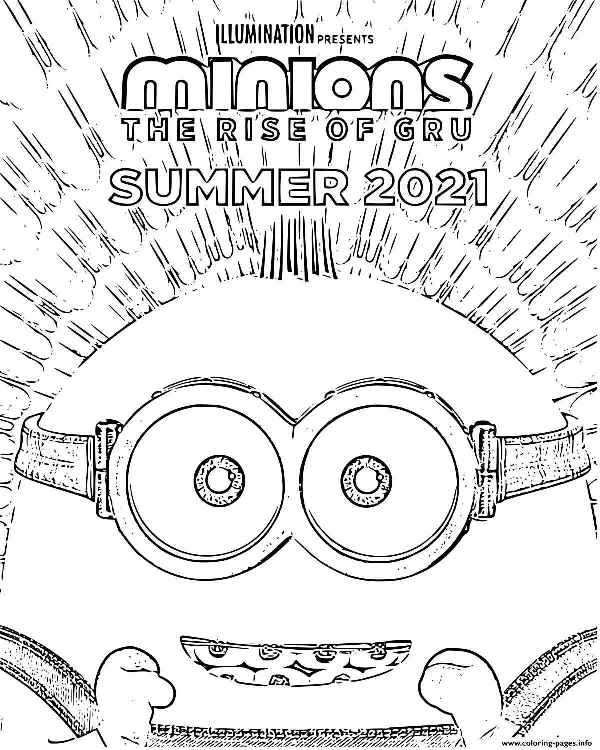 Minions the rise of gru coloring page printable
