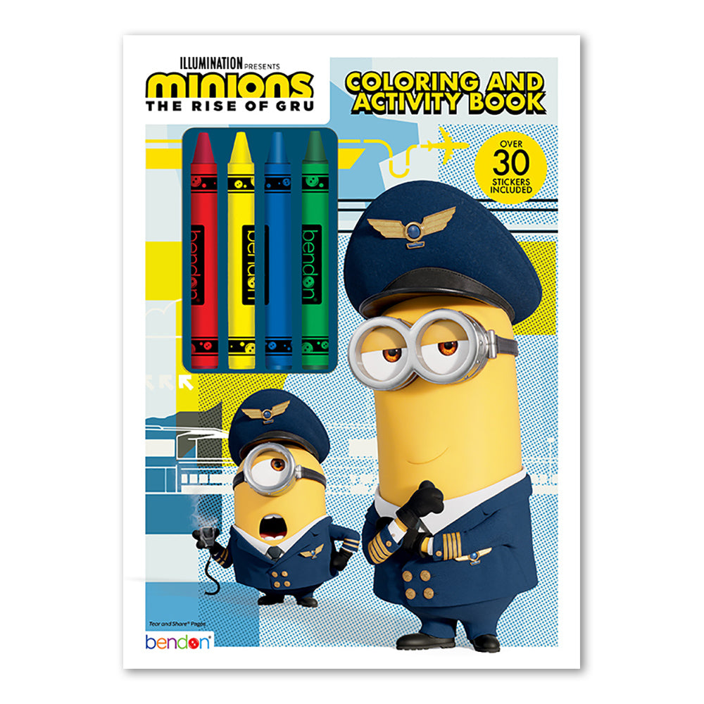 Minions the rise of gru coloring activity book with stickers â sticker planet