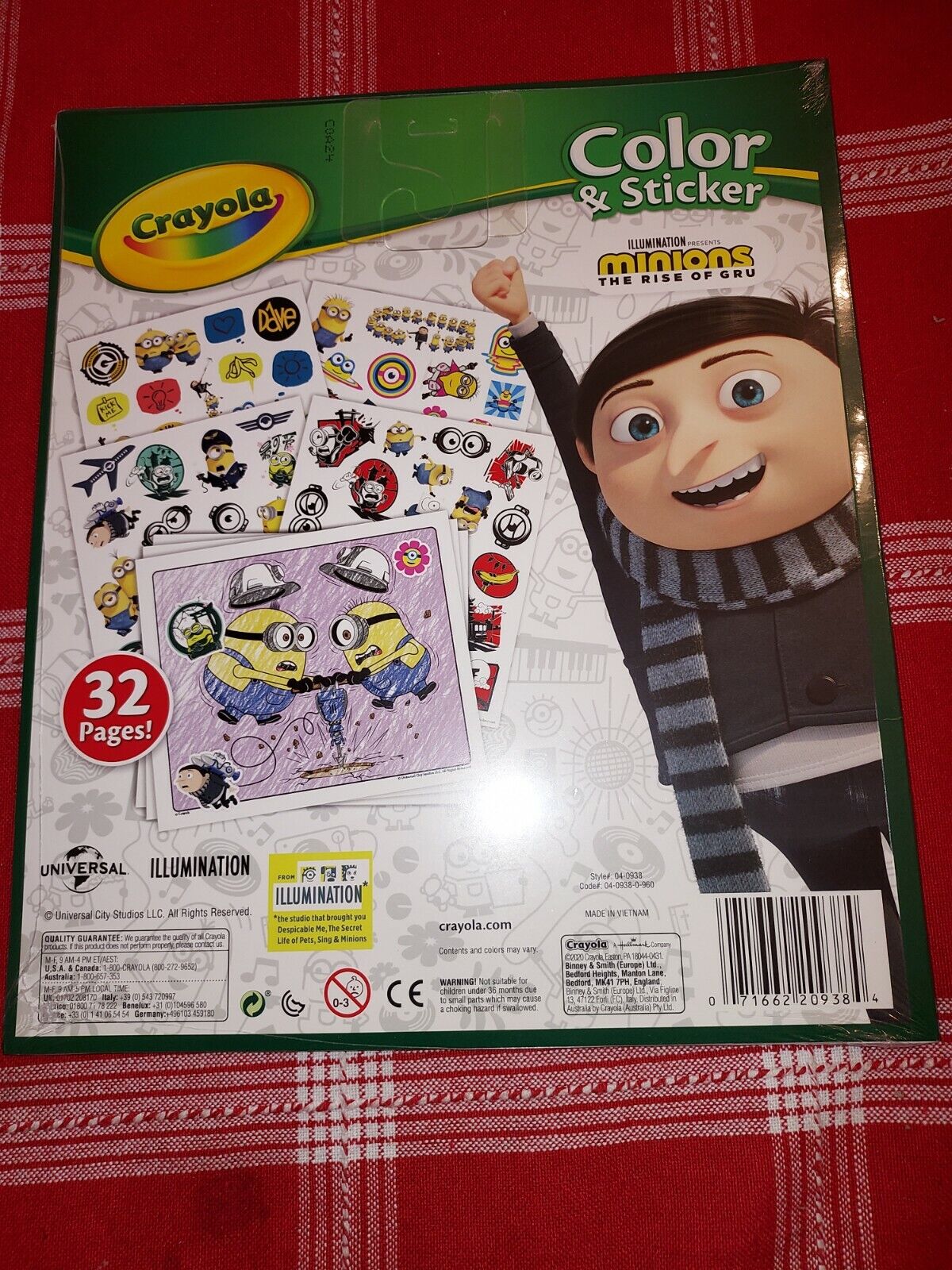 Crayola color sticker minions the rise of gru coloring book