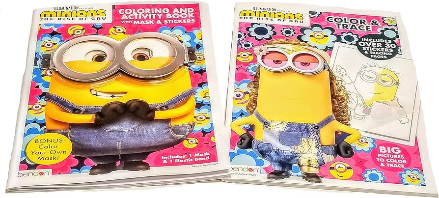 Minions the rise of gru coloring book and drawing book with mask and stickers toys games