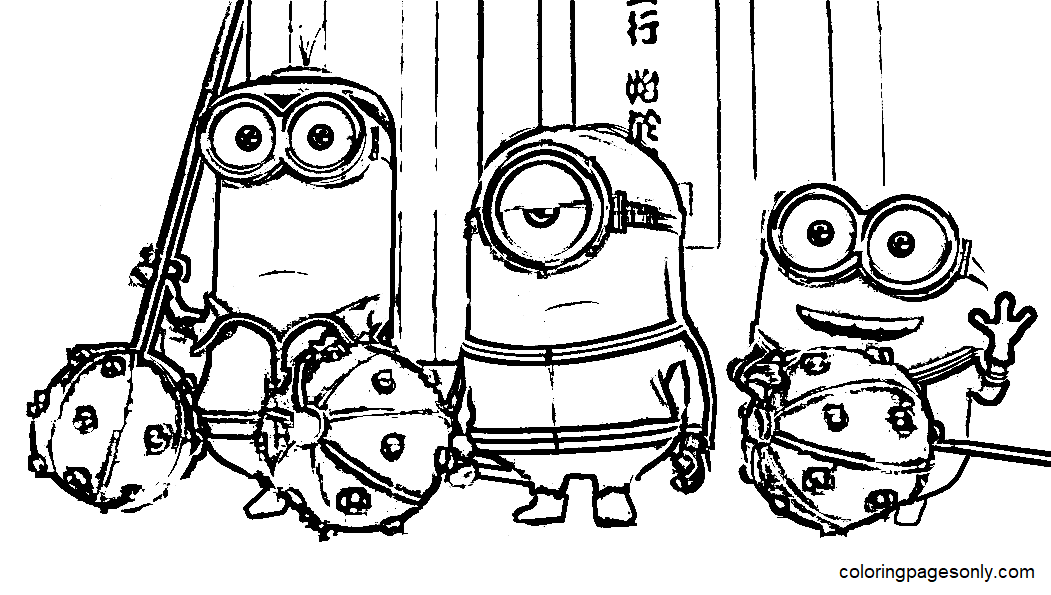 Free printable minion coloring page