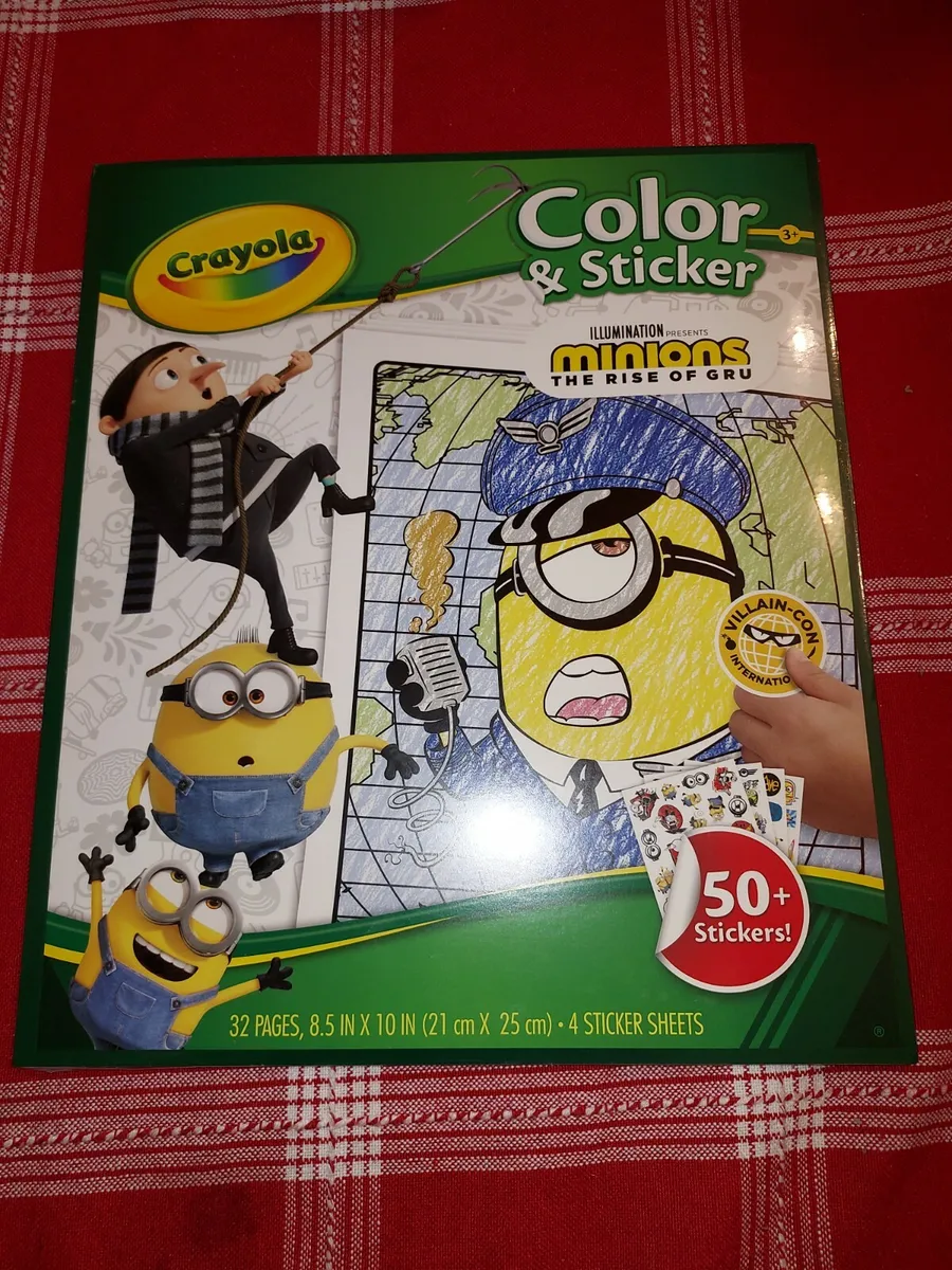 Crayola color sticker minions the rise of gru coloring book