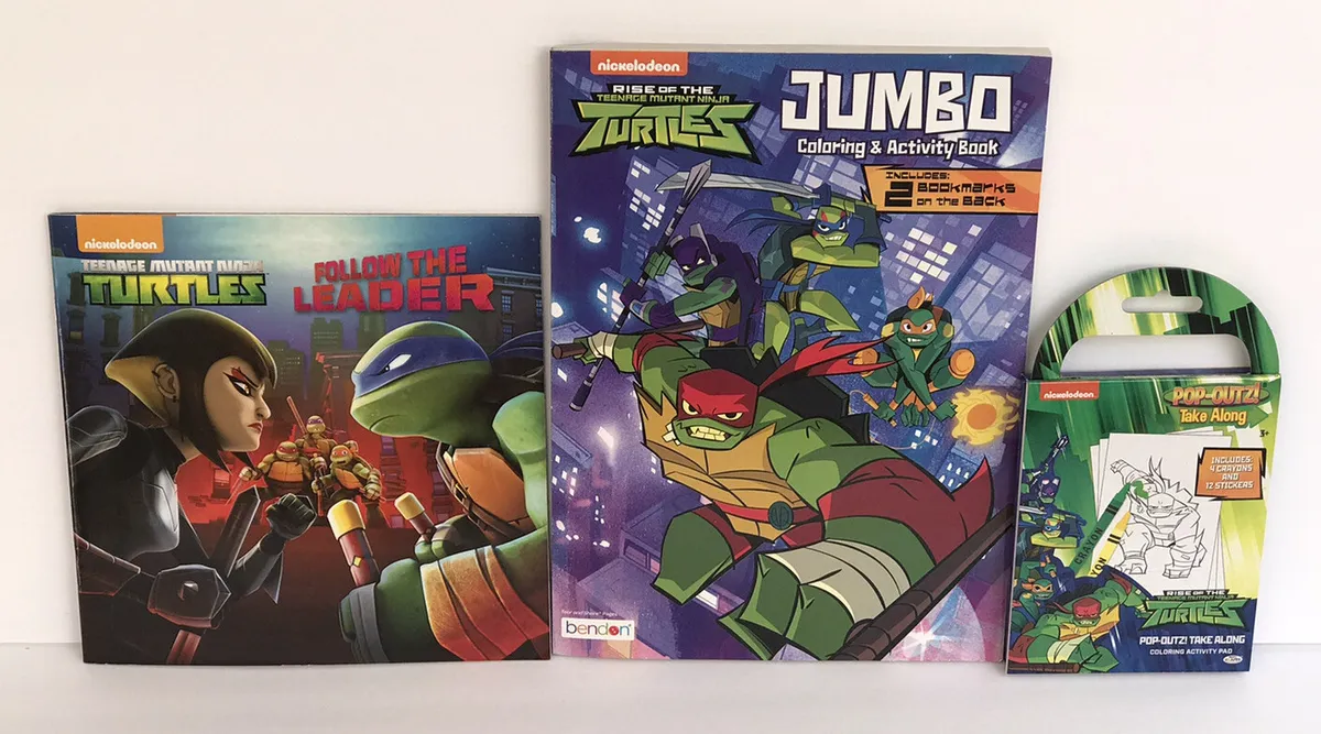 Pc teenage mutant ninja turtles jumbo coloring book reading book pop