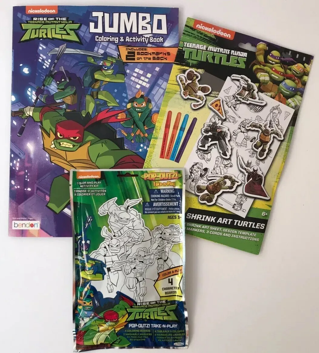 Teenage mutant ninja turtles coloring book shrink art pop