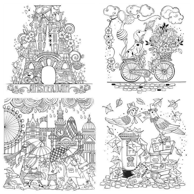 Meine reise durch europa coloring book by rita berman detailed coloring pages coloring book art coloring book pages