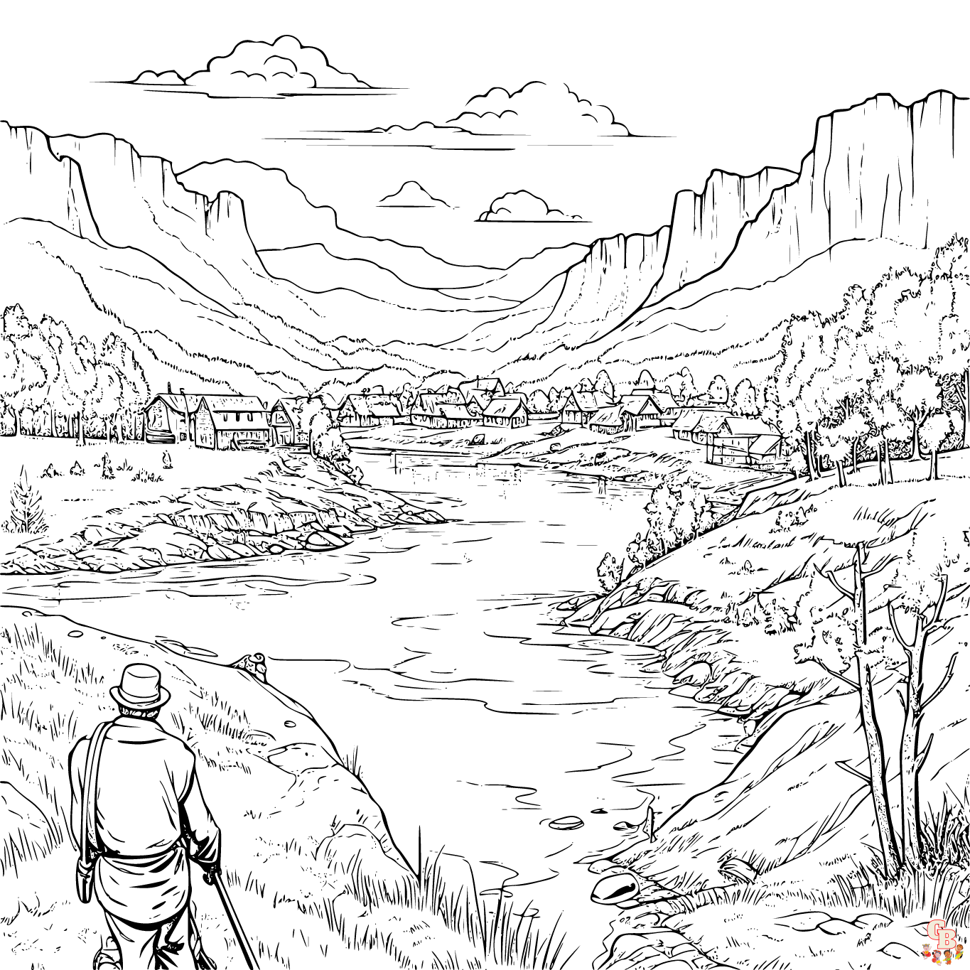 Printable river coloring pages free for kids and adults