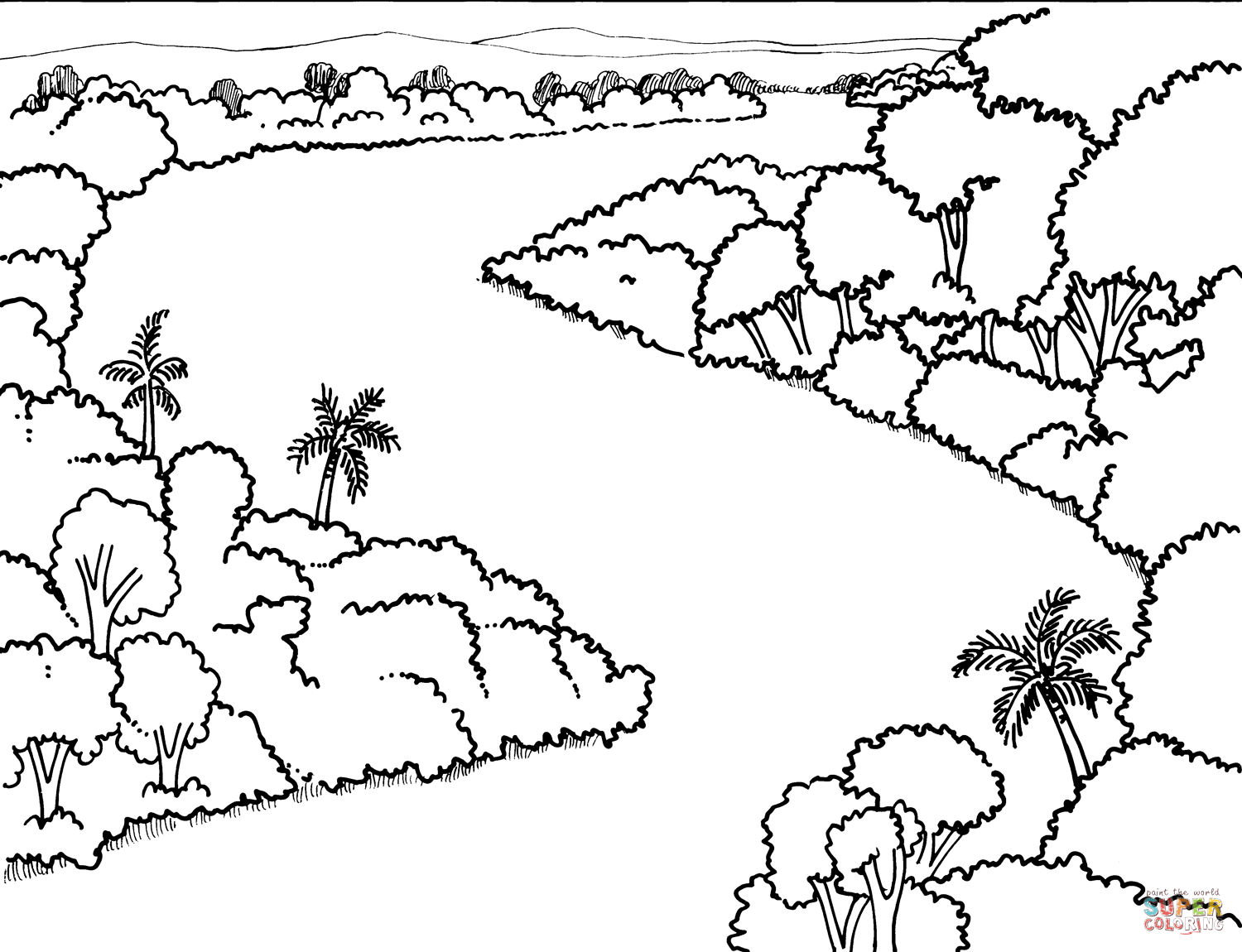 River in the forest coloring page free printable coloring pages