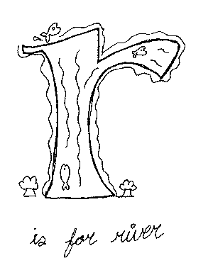 R is for river coloring page