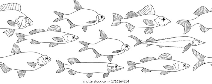 Fishing concept sea fish river fish stock vector royalty free