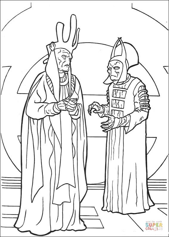 Nute gunray and rune haako coloring page free printable coloring pages