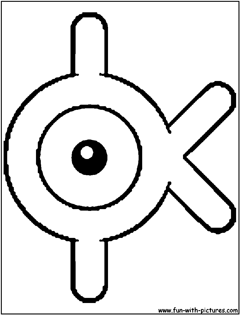 Unown k coloring page pokemon coloring pages pokemon coloring free printable coloring