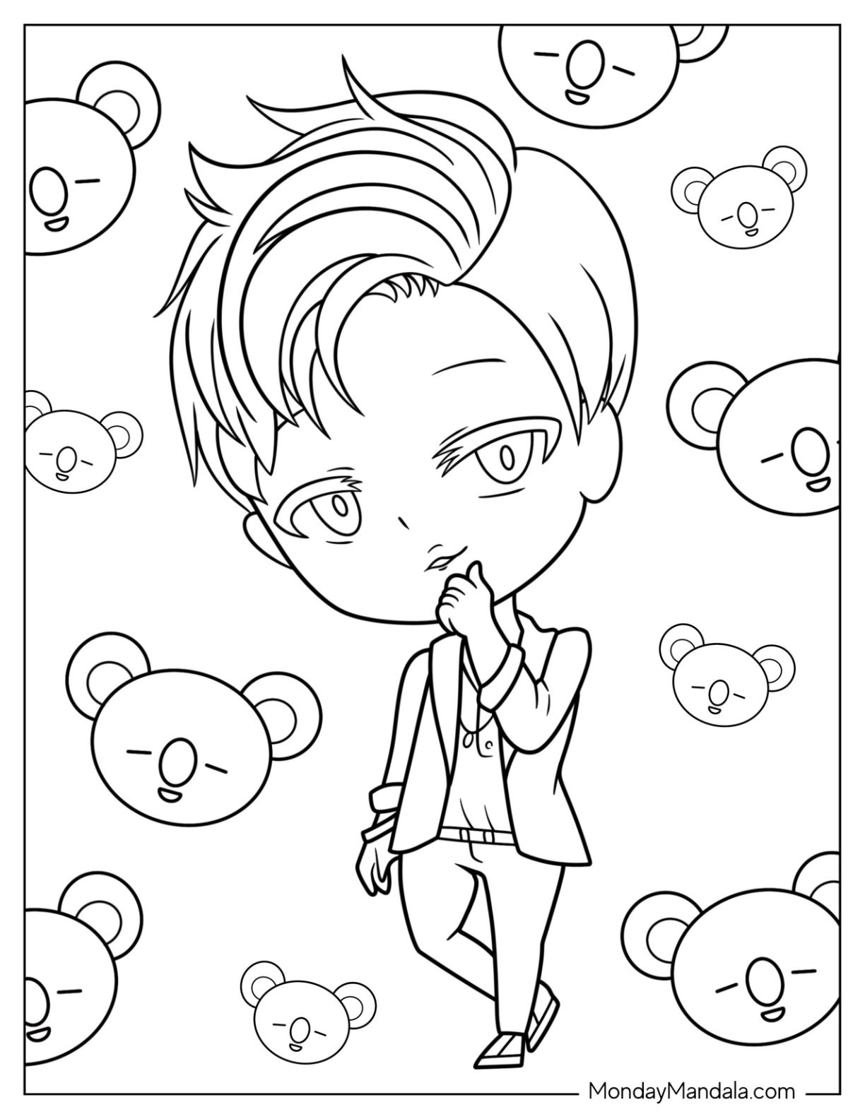 Bts coloring pages free pdf printables