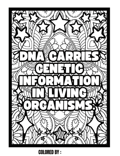 Dna and rna facts phrases coloring pages no prep calm down corner teaching resources