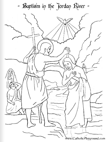 Baptism of the lord coloring page january th â catholic playground