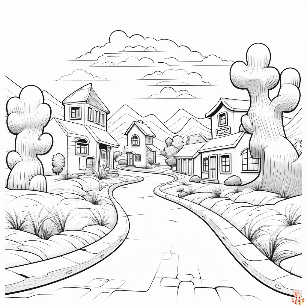 Printable road coloring pages free for kids and adults