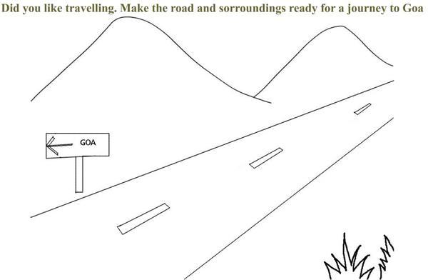 Road to goa coloring printable page for kids