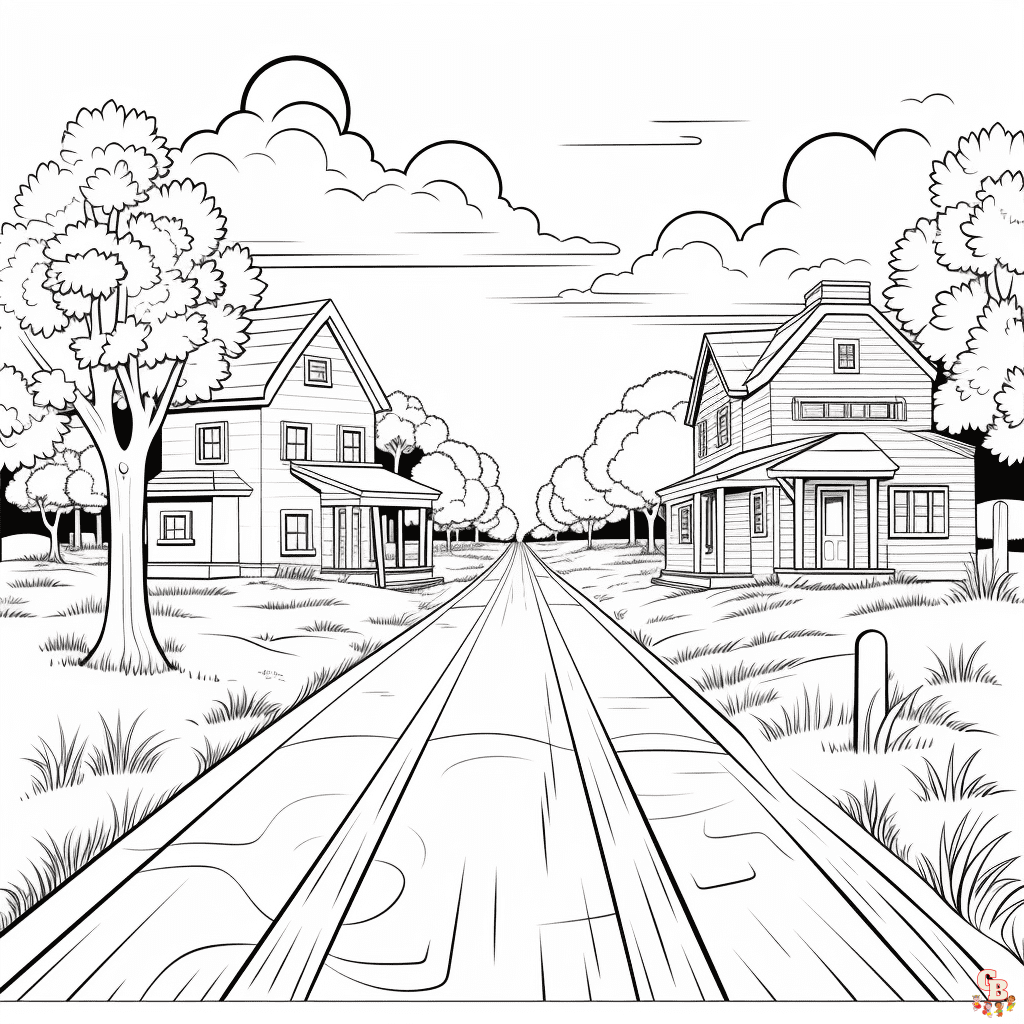 Printable road coloring pages free for kids and adults