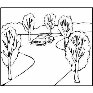 Car on road coloring page coloring pages sunday school coloring pages color