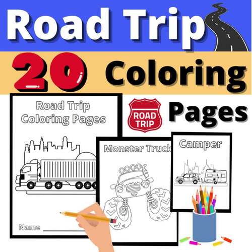 Road trip craft coloring pages activity resource travel activities no prep