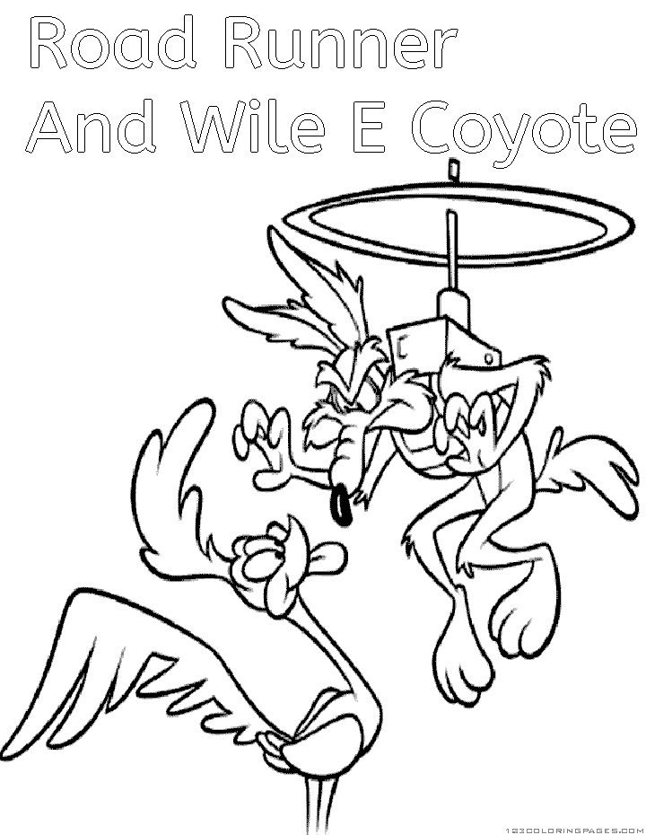 Wile coyote and road runner coloring pages