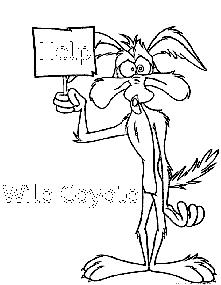 Wile coyote and road runner coloring pages