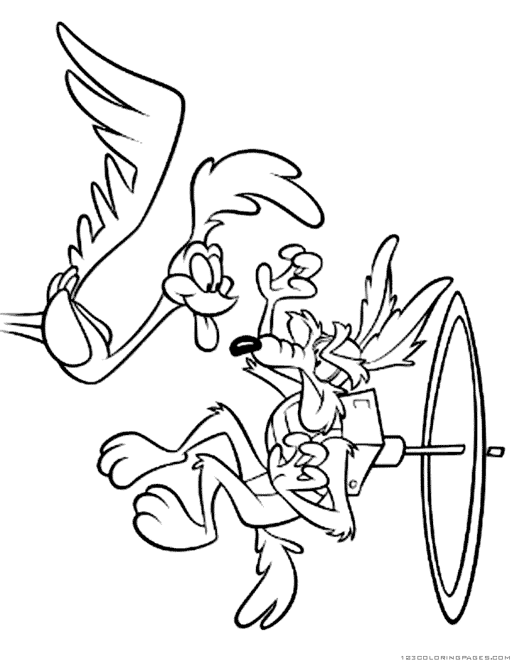 Wile coyote and road runner coloring pages