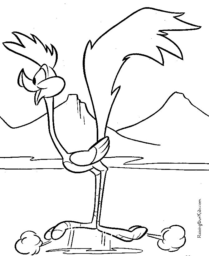 Bugs bunny road runner coloring page