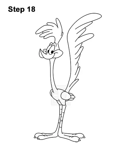 How to draw the road runner looney tunes video step