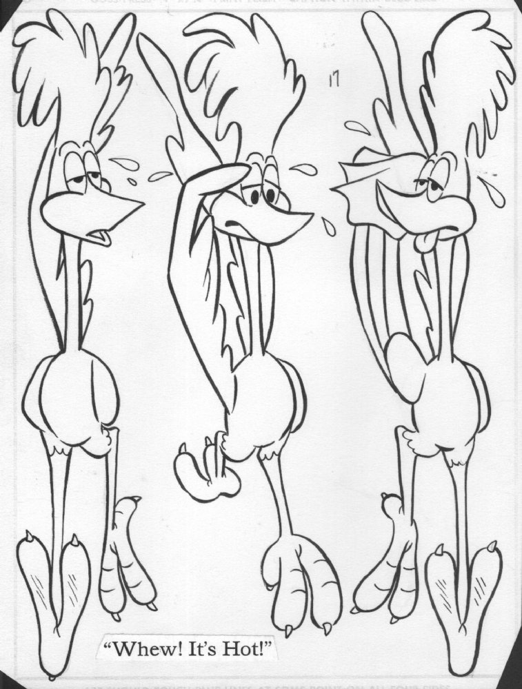 Looney tunes the road runner x sweating coloring book art by unknown artist