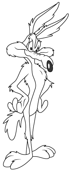 Road runner wolf coloring page