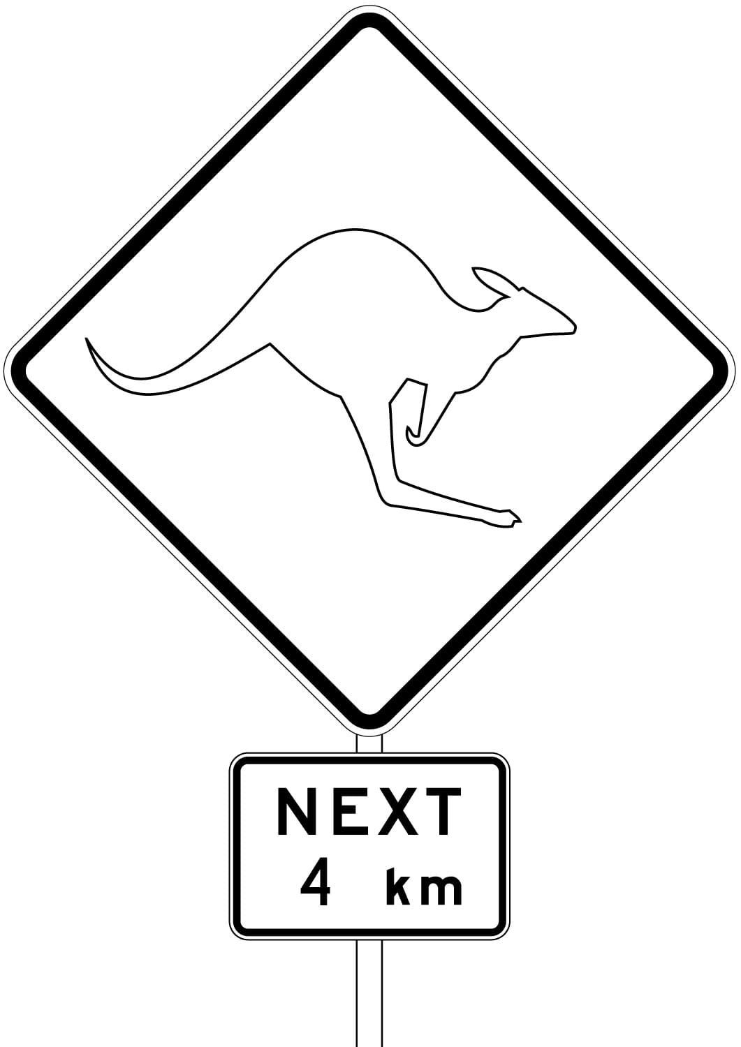 Kangaroos sign coloring page