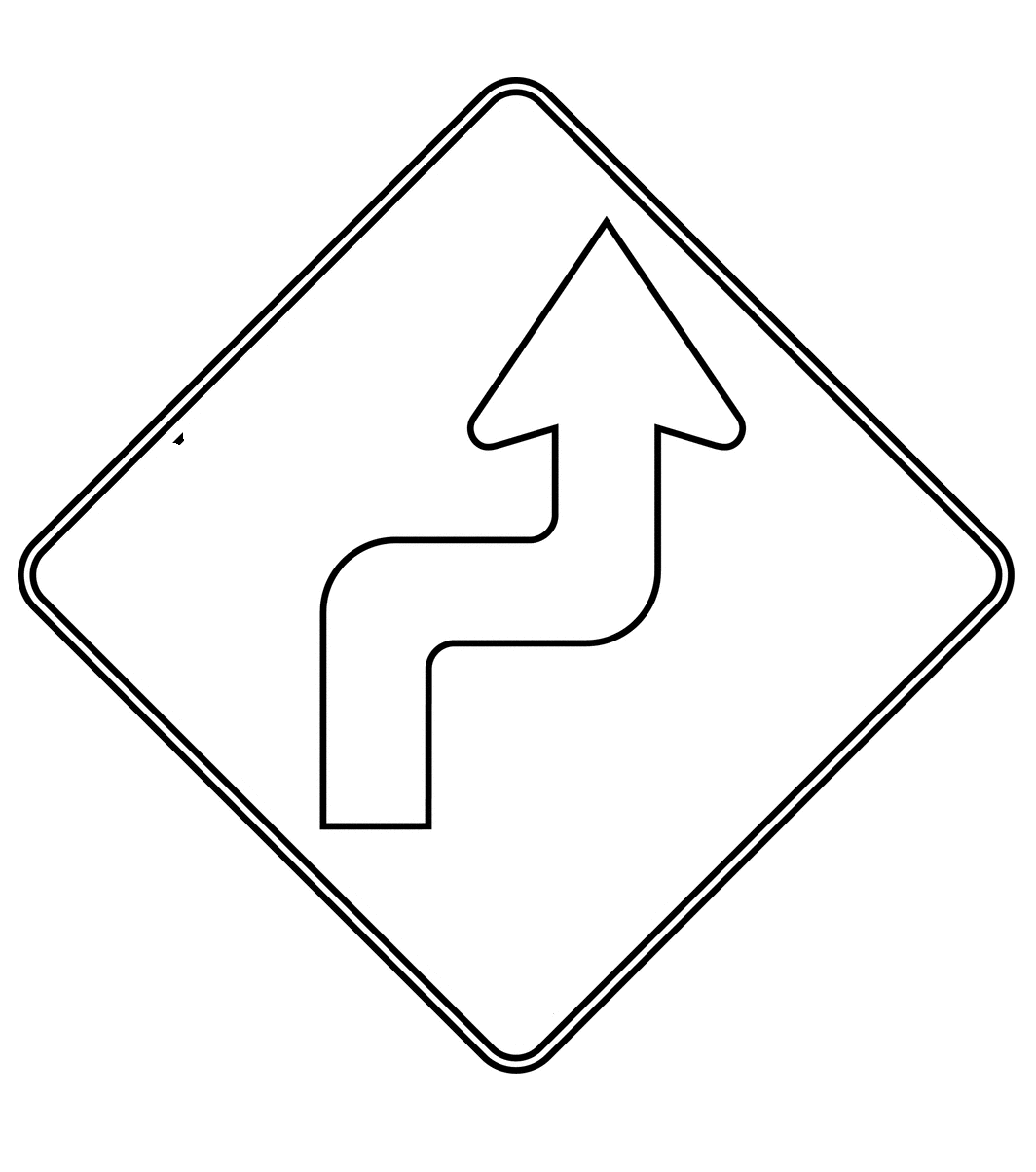 Traffic road sign coloring page