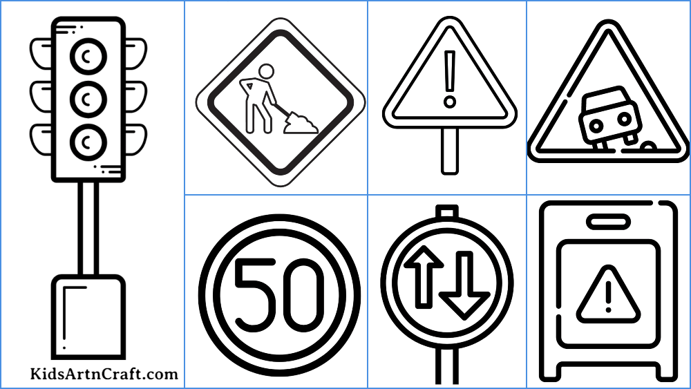 Traffic signs coloring pages for kids â free printables