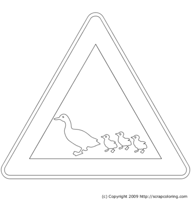 Road sign coloring page