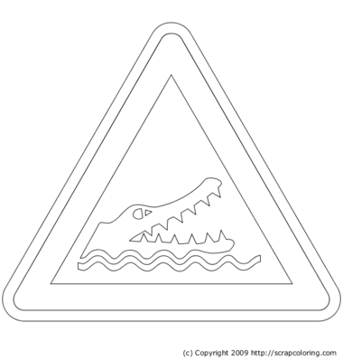 Road sign coloring page