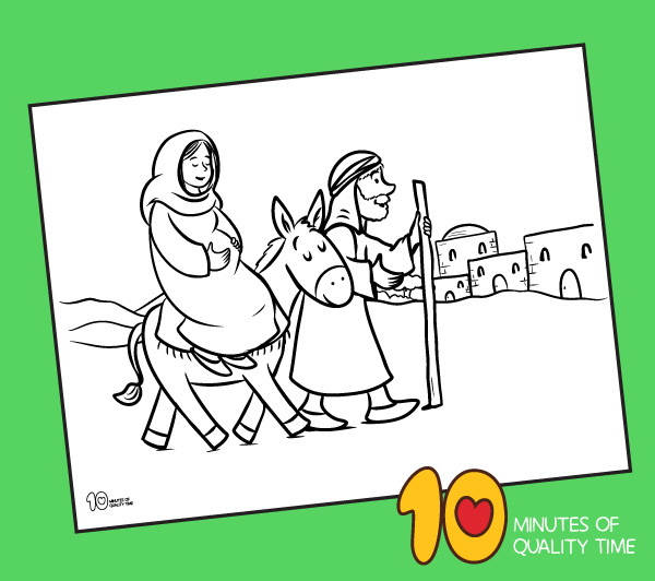 Mary and joseph travel to bethlehem coloring page â minutes of quality time