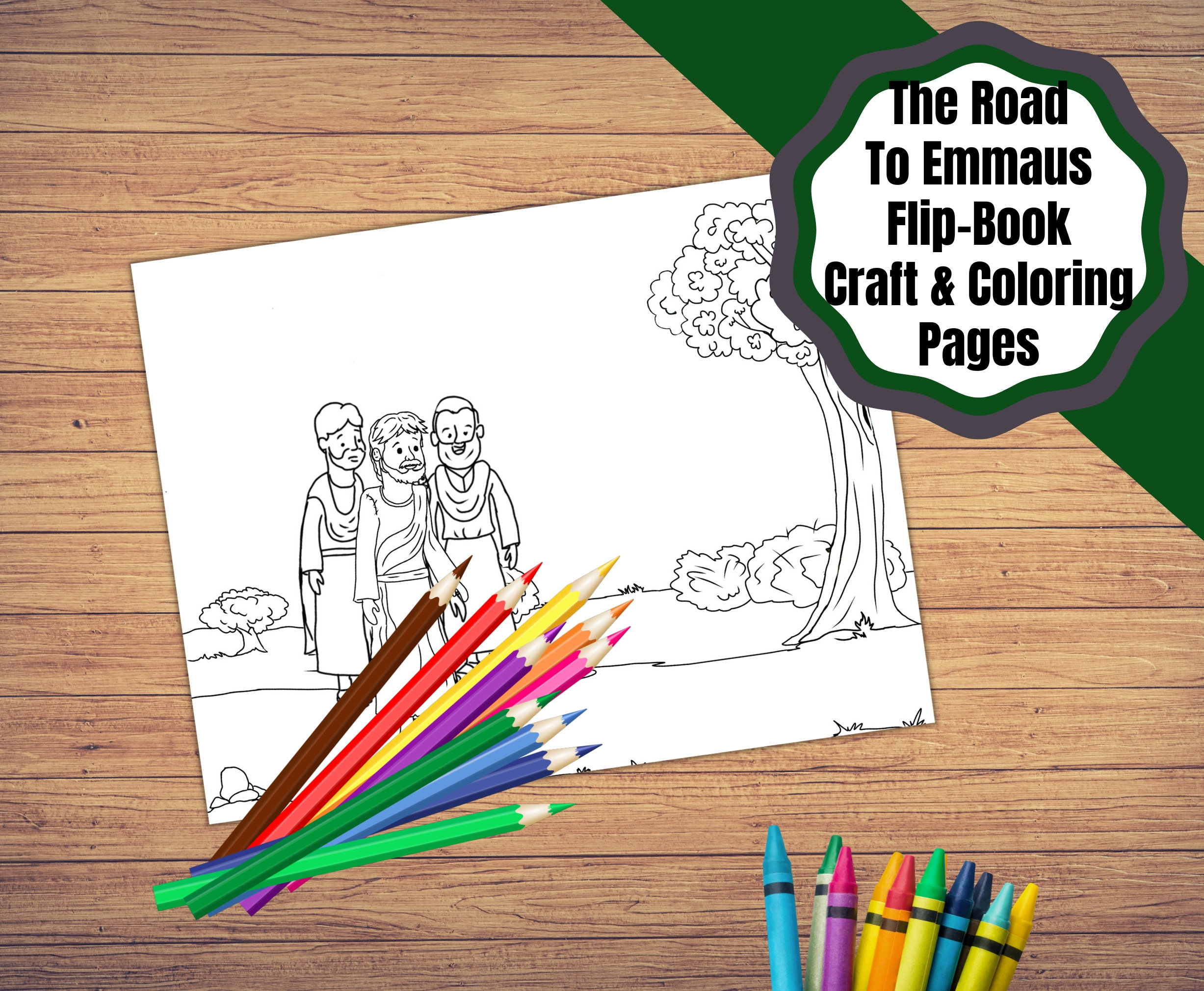 Printable road to emmaus craft set road to emmaus coloring