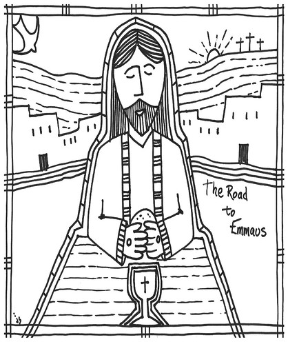 Jesus on emmaus road coloring page â stushie art